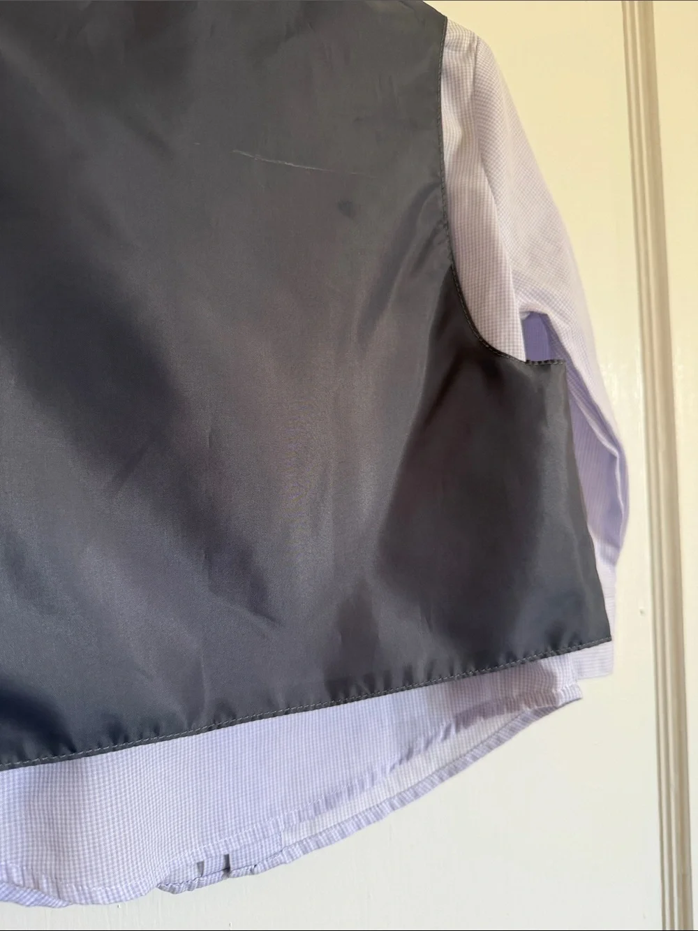 Dockers 24M Boys Gray Suit Vest Set with Plaid Tie and Pocket Square
